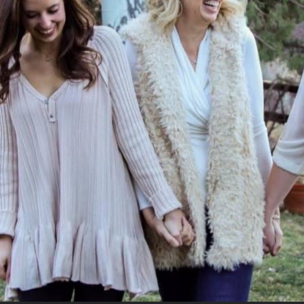 Free People Cream Sweater Dress